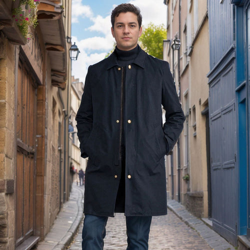 Elegant transitional coat for men with practical pockets and water-repellent fabric Amarae