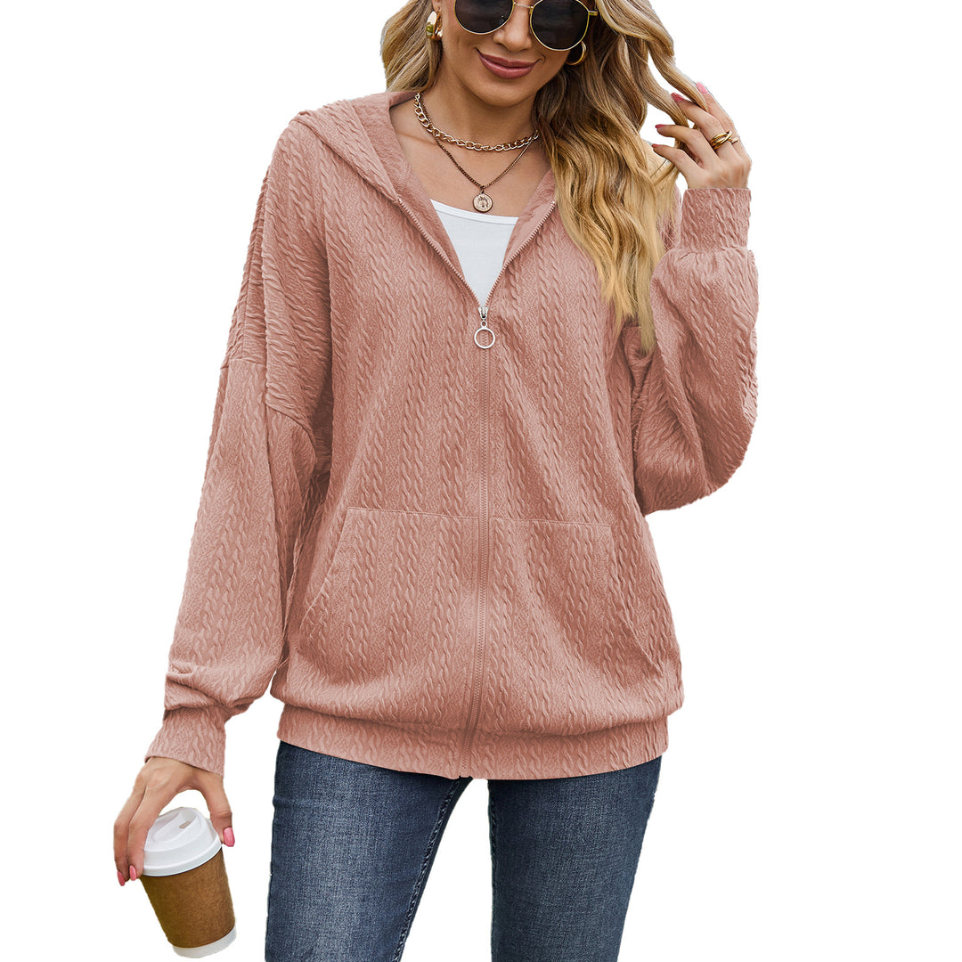 Ladies Oversized Hoodie with Textured Pattern and Practical Pockets Lune London
