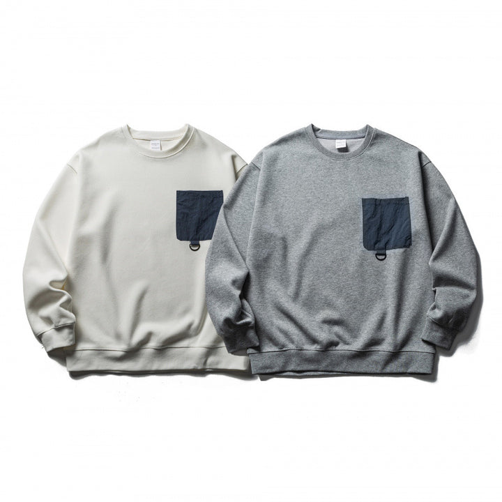 Unisex Oversized Sweatshirt with applied chest pocket and D-ring Amarae