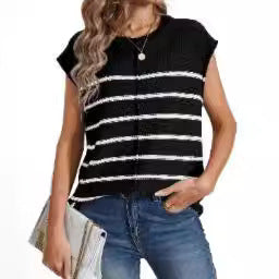 Casual knit tank top for women with trendy striped pattern Lune London
