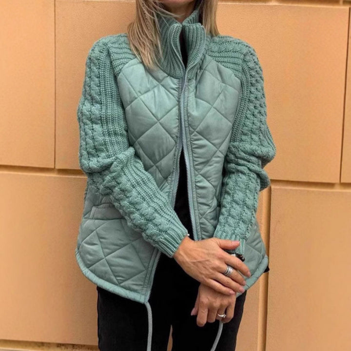 Ladies quilted jacket with wool details Lune London