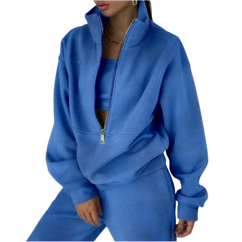 Women's sweatshirt with high collar and zipper Lune London