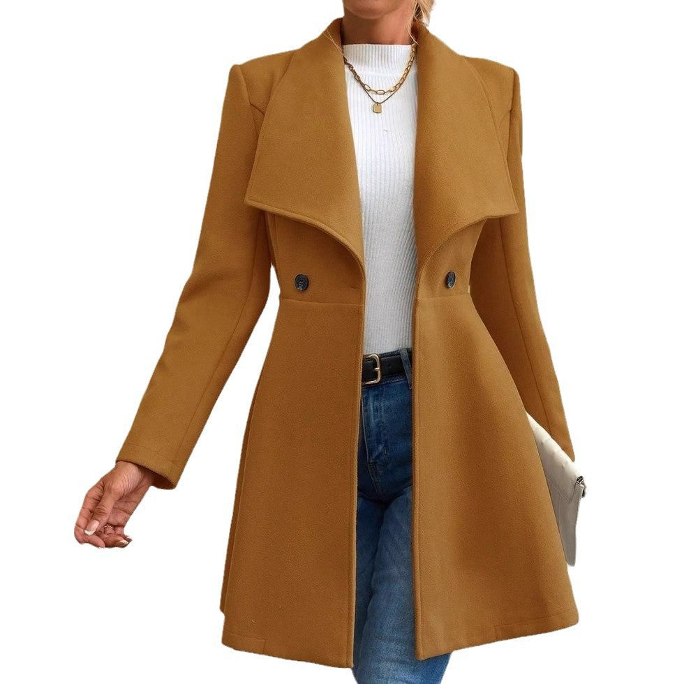 Ladies Trends Fin Lapel Coat Lune London