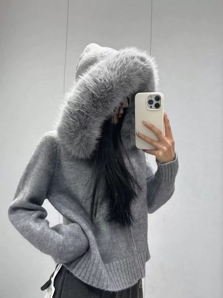 Ladies trendy hoodie cardigan Lune London