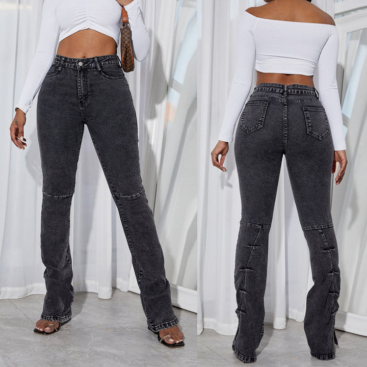 Women High-Waisted Stretch Jeans with sculpting waistband and flared leg Amarae
