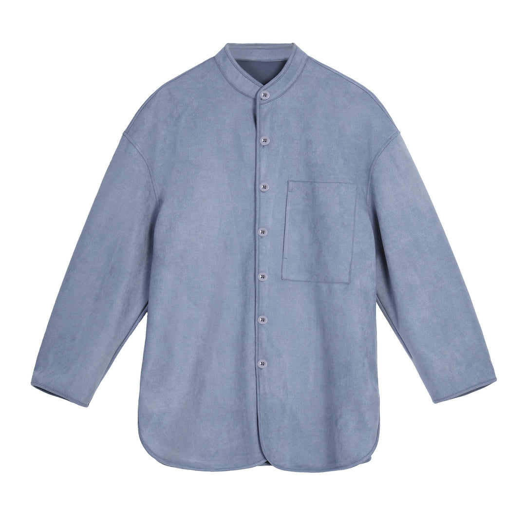 Men's Fashion Shirt with Practical Chest Pocket and Modern High Collar Lune London