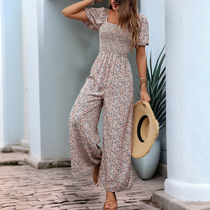 Women Floral Print Jumpsuit Wide Leg Lune London