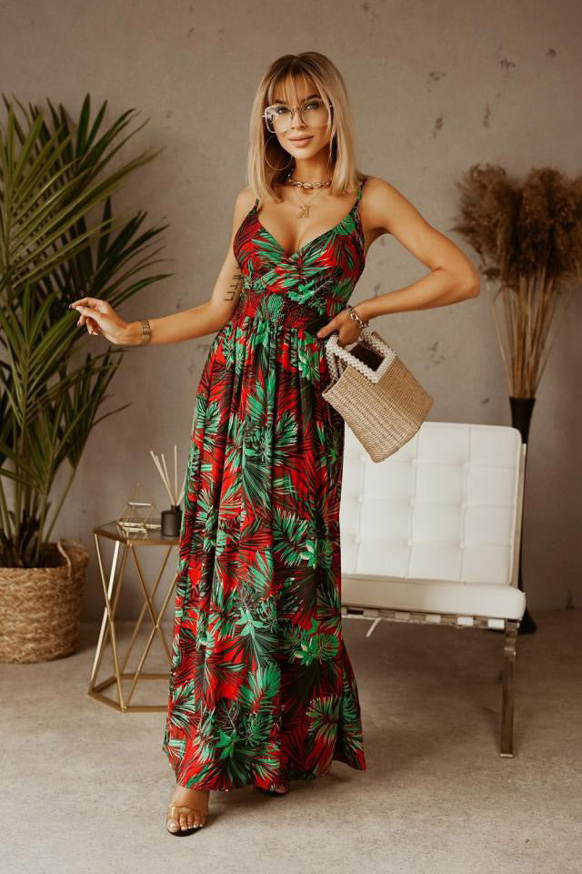 Maxi dress for women with floral pattern and elegant cut Lune London