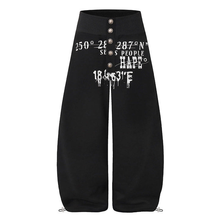 Women's culotte lounge pants with high ribbed waistband, front decorative button placket and adjustable hem Amarae