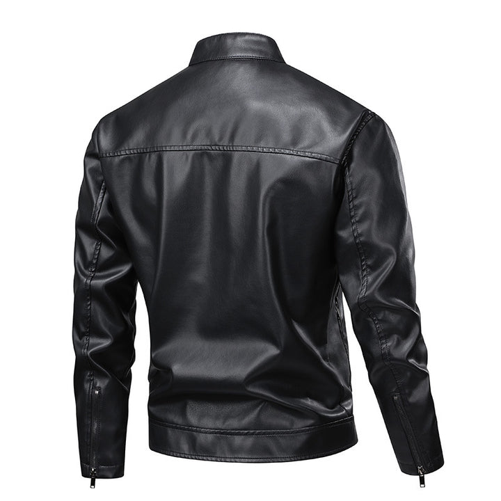 Trendy leather jacket for men with structured accents Lune London