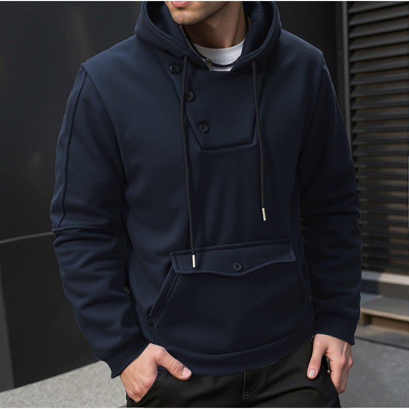Men's hoodie with button closure and practical pockets Lune London