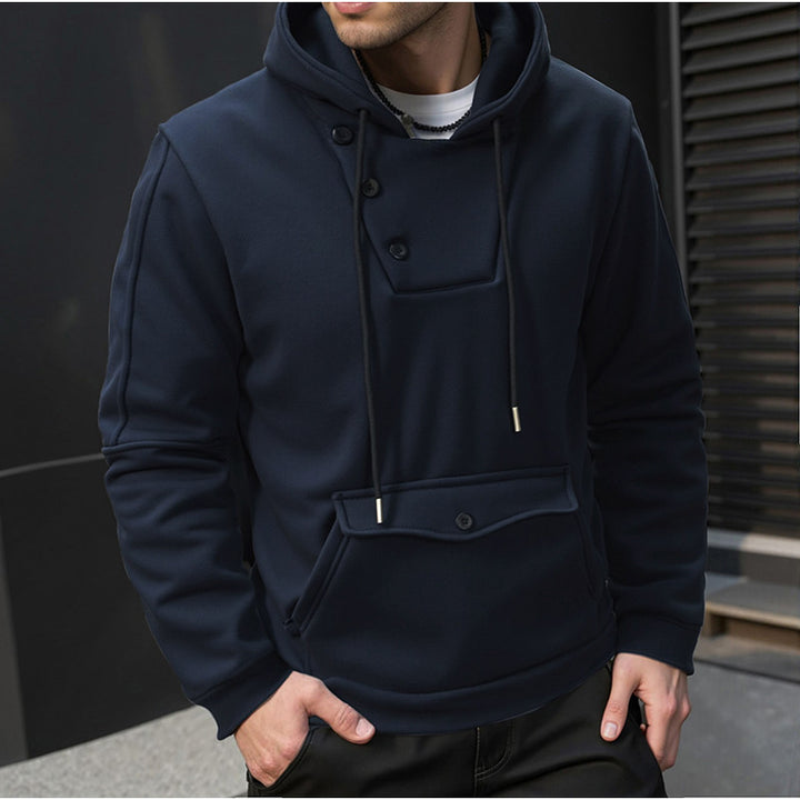 Men's hoodie with button closure and practical pockets Lune London