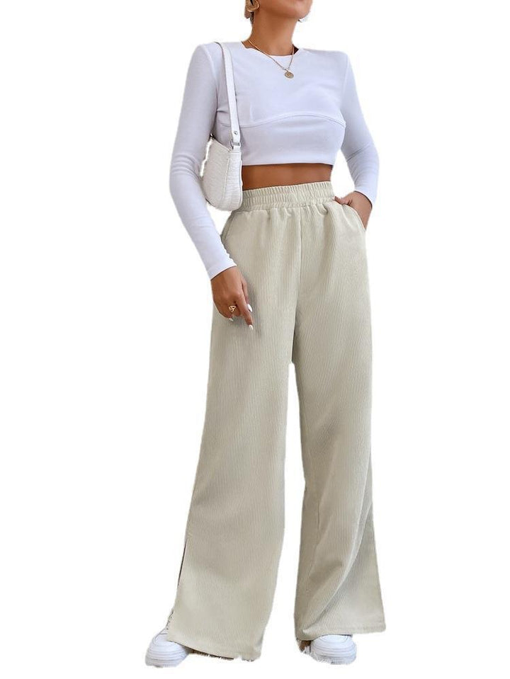 High-waisted straight leg leisure pants for women Lune London
