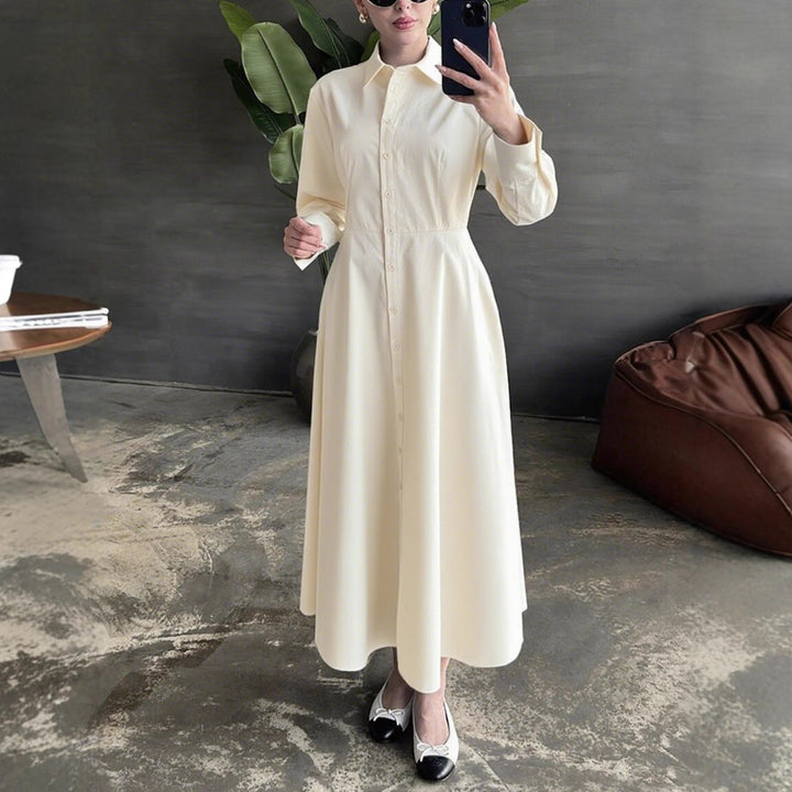 Shirt dress for women with elegant button placket and fitted silhouette Lune London