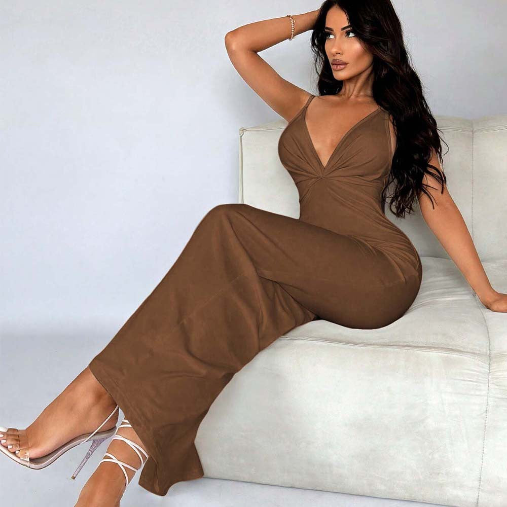 Robe maxi pour femme avec décolleté en V profond et coupe étroite Chic & Stil