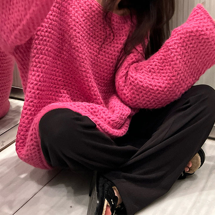 Pull en maille épaisse pour femmes avec une coupe ample et un style décontracté Chic & Stil