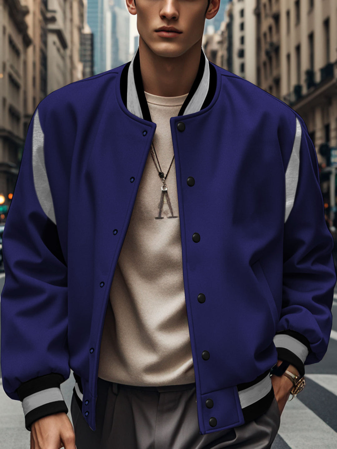 Stylish bomber jacket for men with contrasting details Lune London