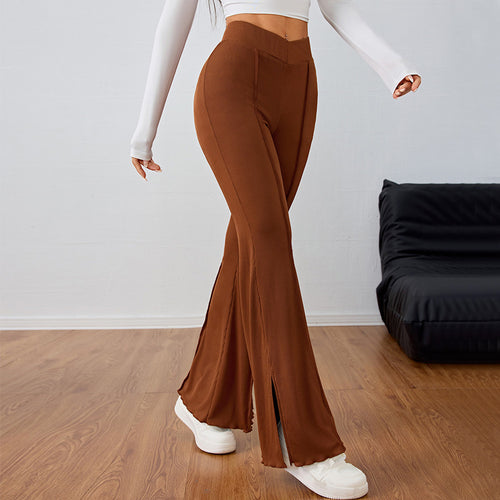 Chic & Stil Elegant flared pants for women with side slit details