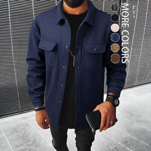 Fashionable overshirt jacket for men with practical pockets and modern button design Amarae
