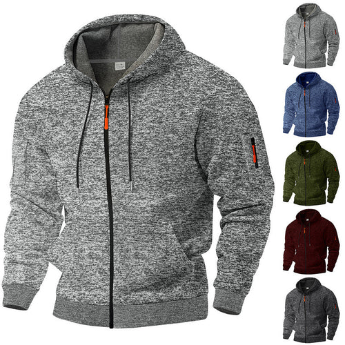 Men's hoodie jacket with high-performance zipper and practical side pockets Chic and style