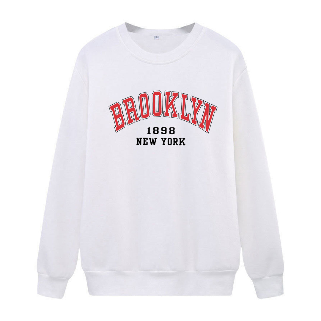 Women's casual oversized sweater with Brooklyn print Chic & Stil