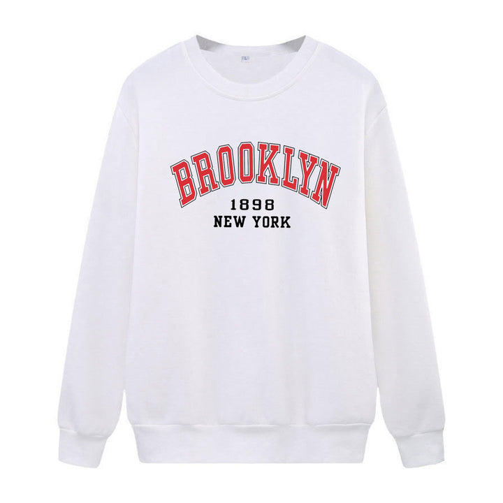 Women's casual oversized sweater with Brooklyn print Chic & Stil