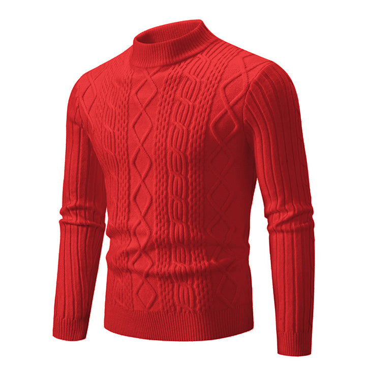 Knitted sweater for men with modern cable pattern Lune London
