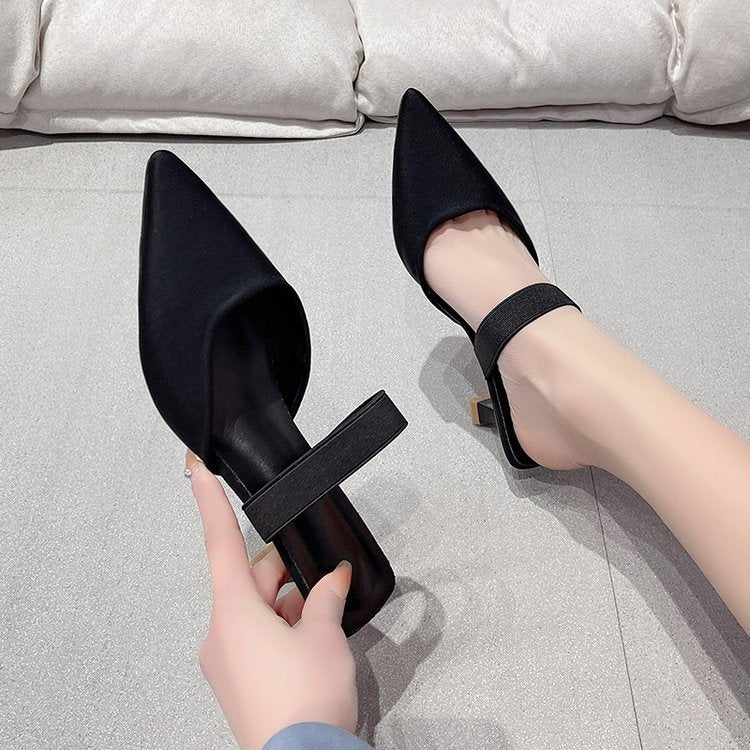 Ladies Slingback Pumps with a sleek pointed design and a comfortable heel strap Lune London