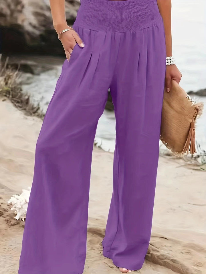 Loose summer pants for women with elastic waistband and comfortable pockets Lune London