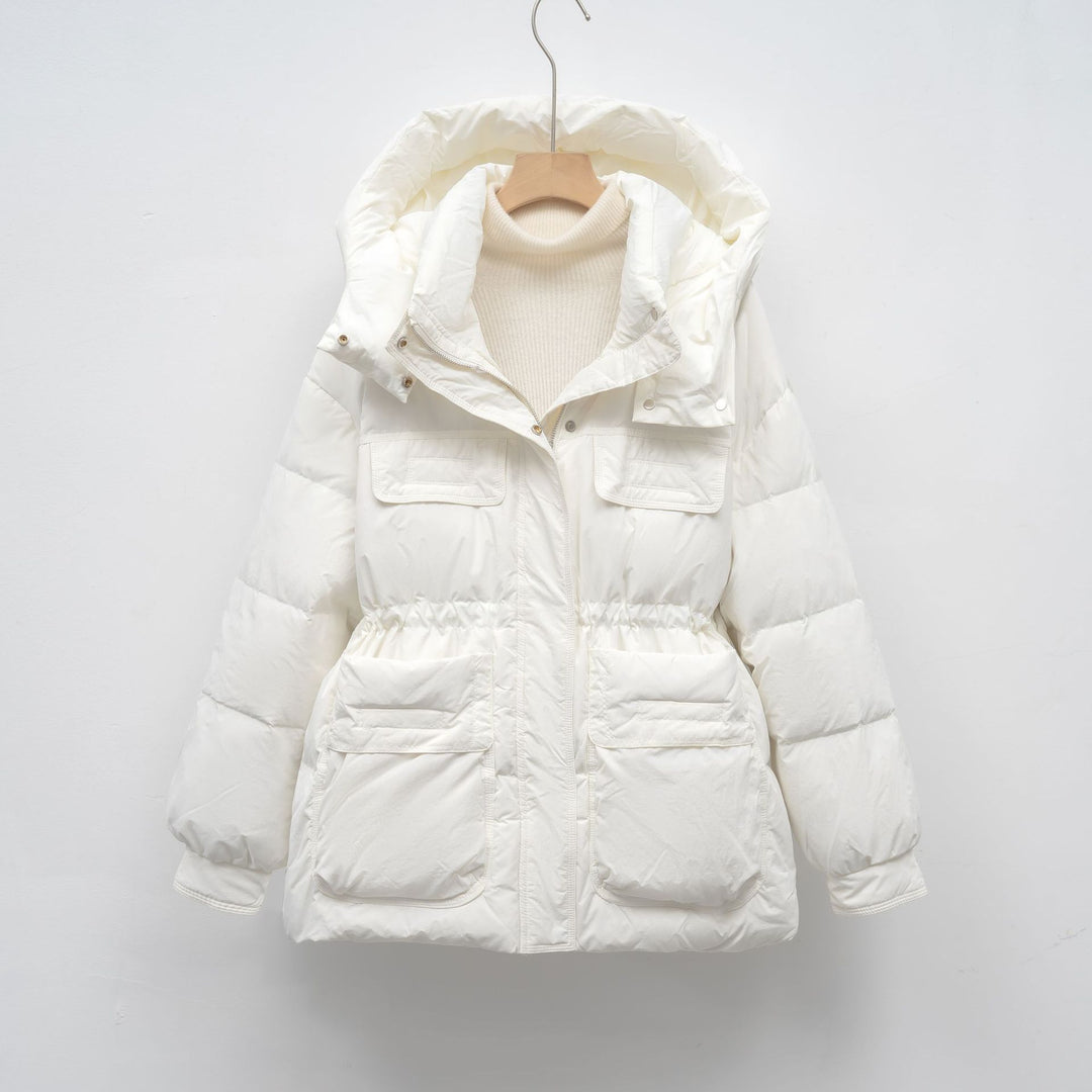 Ladies winter puffy quilted jacket with oversized cut and practical pockets Lune London