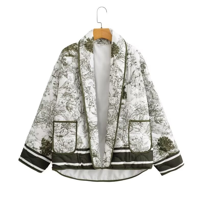 Veste matelassée à motifs pour femmes avec poches élégantes et design moderne Chic & Stil