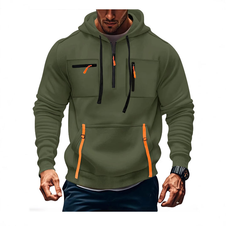 Men's stylish hooded sweatshirt with functional zip pockets Amarae