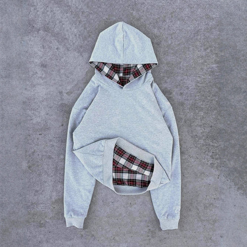 Sweat à capuche confortable pour femme avec motif à carreaux Chic & Stil