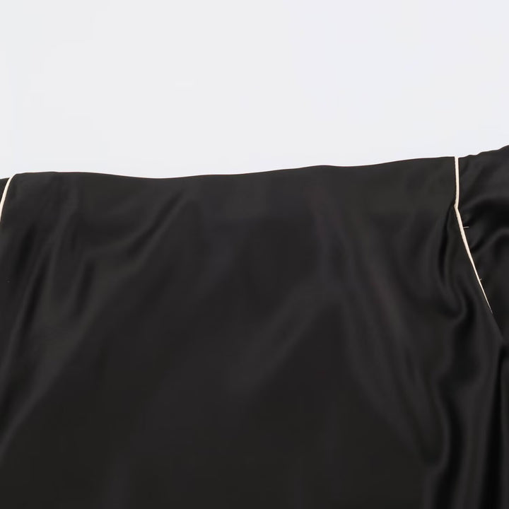 Women's satin midi skirt with side piping and A-line cut Amarae