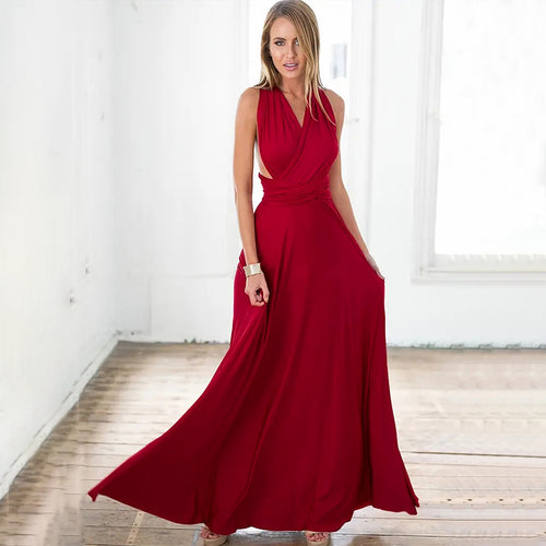 Robe maxi femme avec un design élégant enroulé et une coupe ajustée Chic & Stil