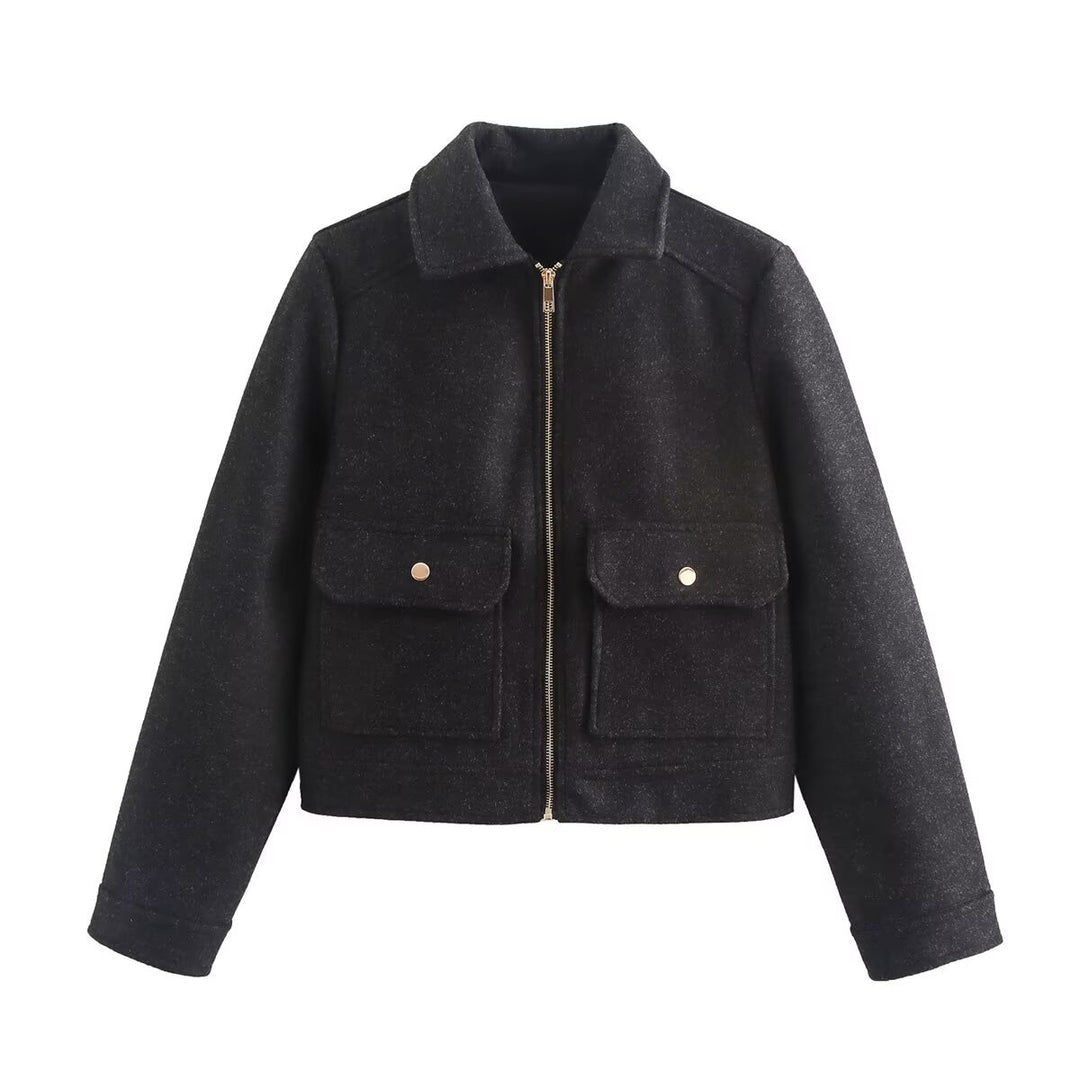 Women's stylish bomber jacket with practical flap pockets Lune London