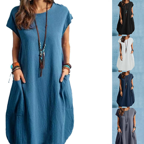 Airy summer dress for women with practical pockets and modern cut Amarae