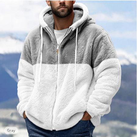 Soft fleece jacket for men with hood Amarae