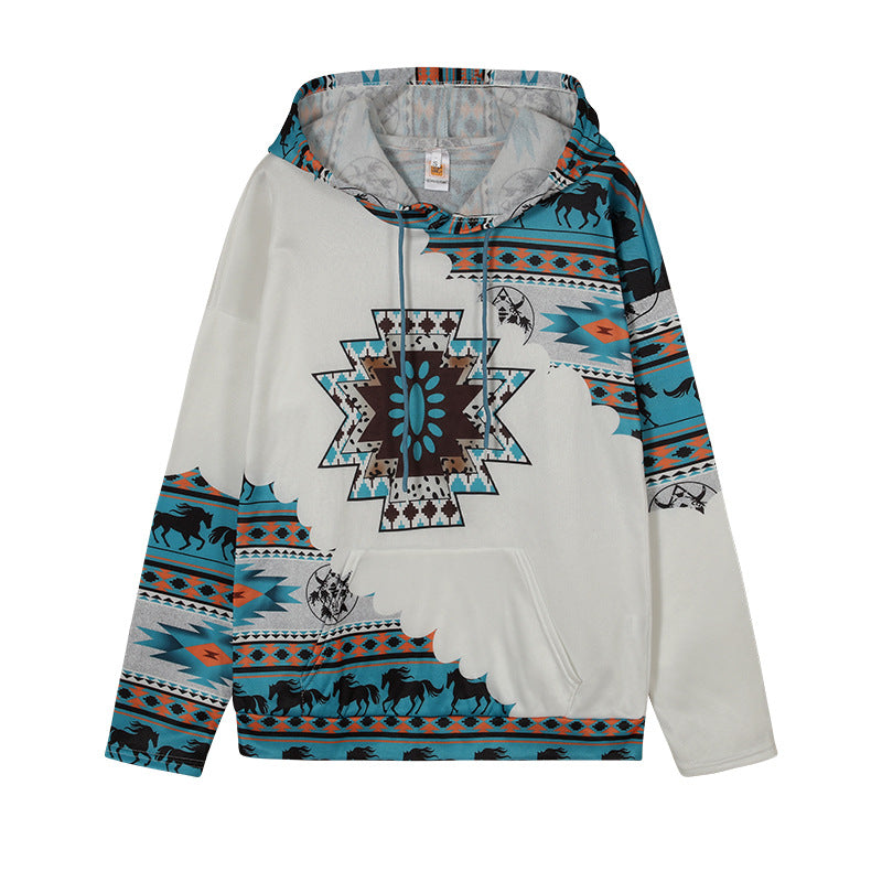 Hooded sweatshirt for women with an innovative tribal design and a comfortable fit Lune London