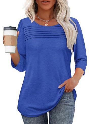 Women's Long Sleeve Shirt with Pleat Details Chic & Stil