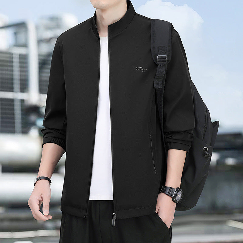 Men's Urban Stand-up Collar Blouson with Minimalist Softshell Look Amarae