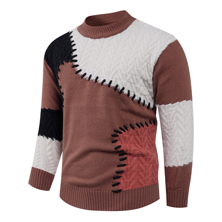 Elegant knit sweater for men with unique geometric patterns Lune London