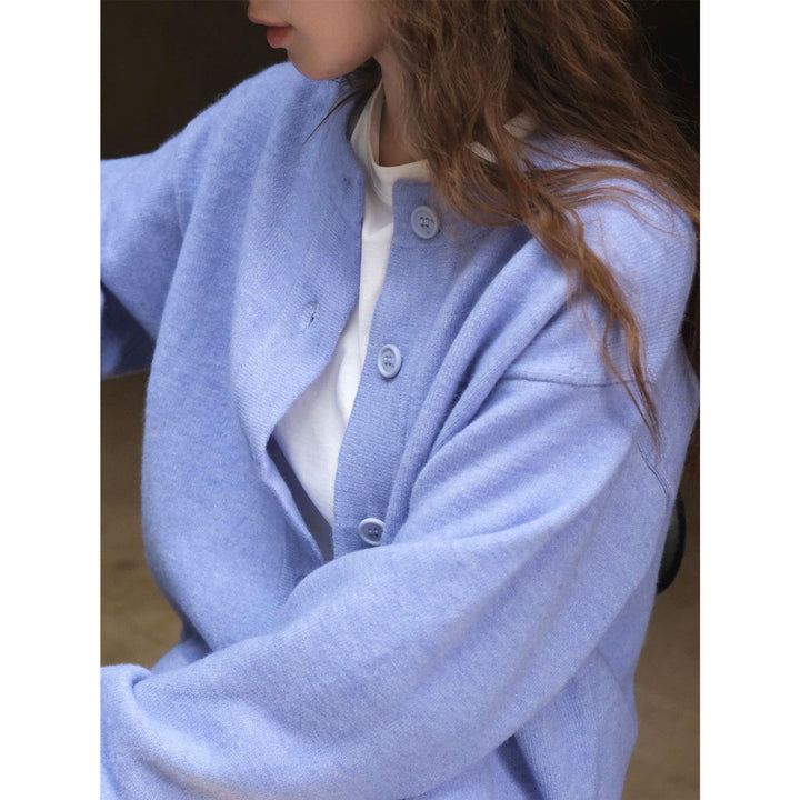 Women's Loose Fine Knit Button Cardigan with Drop Shoulder Amarae