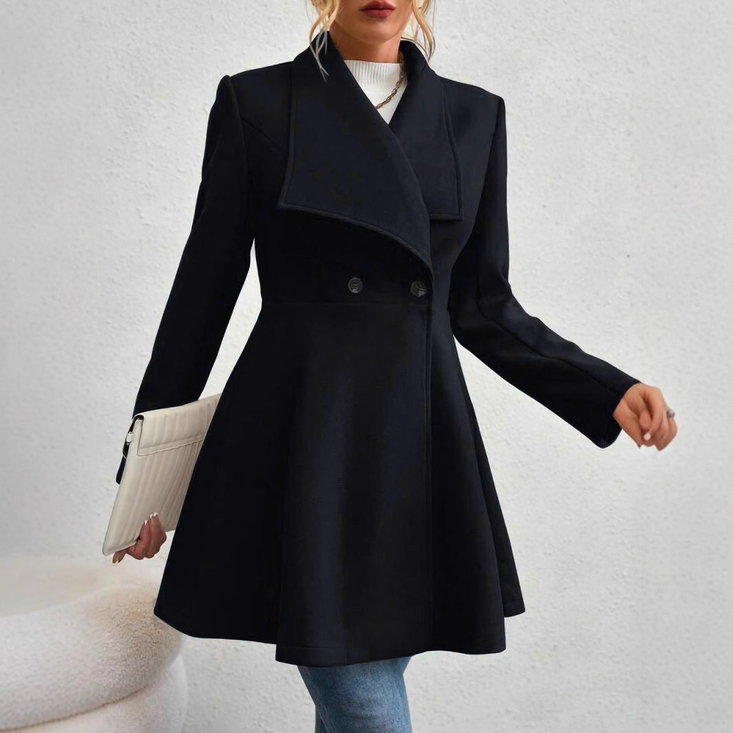 Ladies Trends Fin Lapel Coat Lune London