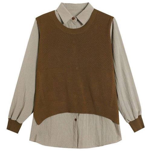 Pull en tricot pour femmes avec un look superposé unique et une texture fine Amarae