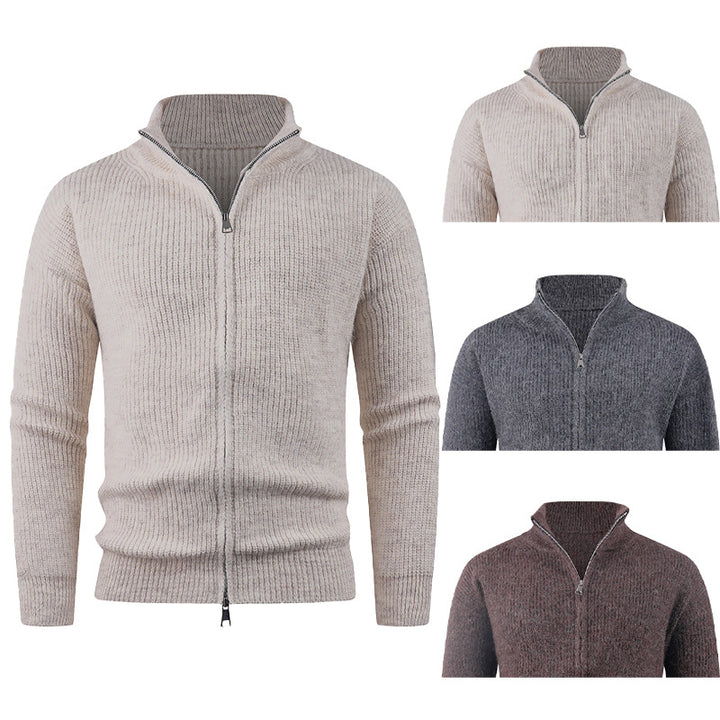 High collar sweater for men with decorative zip Lune London