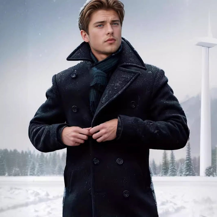 Double-breasted coat for men with high collar Amarae