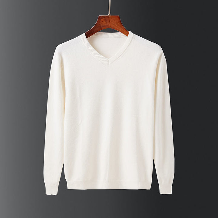 Elegant men's sweater in fine wool with V-neck Lune London