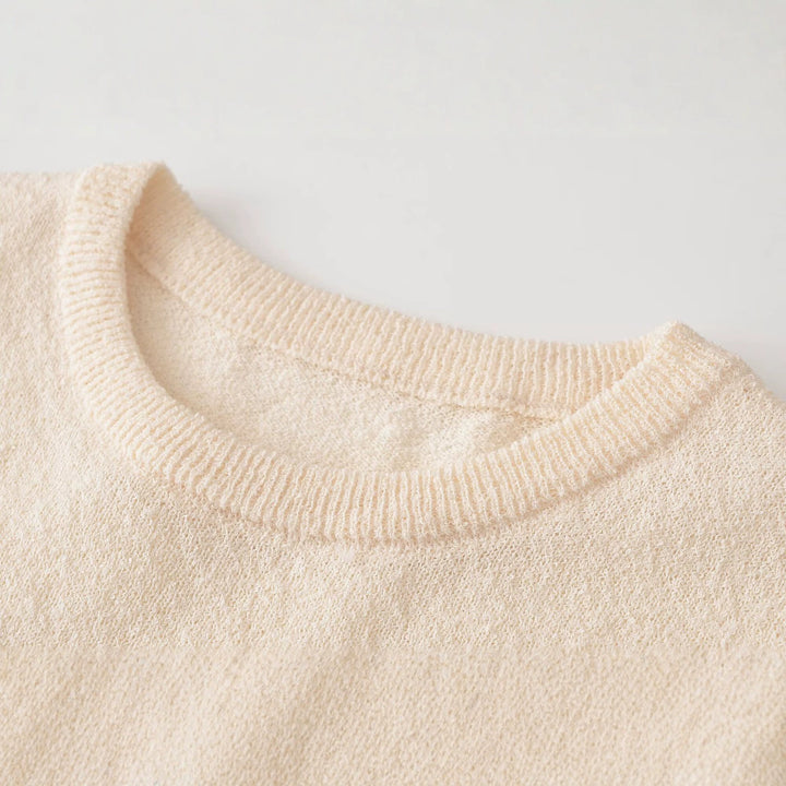 Women's fine knit sweater with lace trim and scalloped edge Amarae