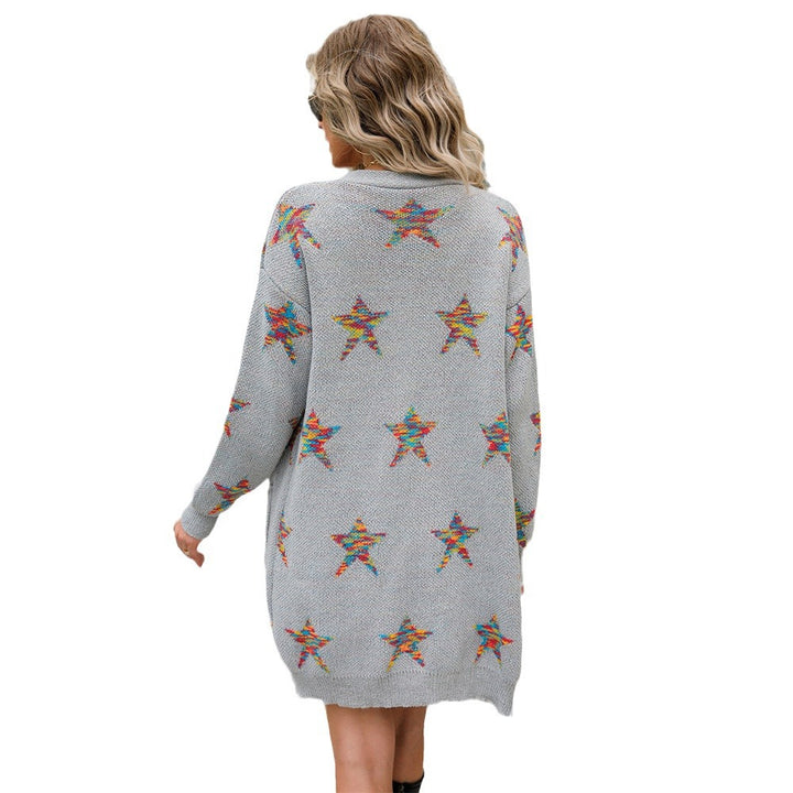 Cardigan féminin à la mode avec des appliqués d'étoiles colorées Chic & Stil